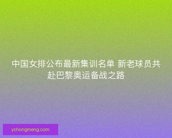 中国女排公布最新集训名单 新老球员共赴巴黎奥运备战之路 中国女排公布最新集训名单 新老球员共赴巴黎奥运备战之路