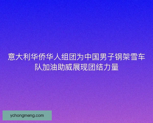 意大利华侨华人组团为中国男子钢架雪车队加油助威展现团结力量